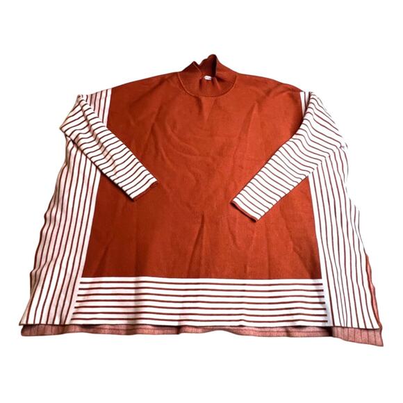 Uniexcosm Sweater Womens Medium Rust Red Long Sleeve Boho Stretchy Comfy Casual - Picture 1 of 8